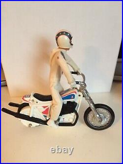 Evel Knievel Stunt Cycle Figure and Launcher 1970s Original. Ideal. Vintage