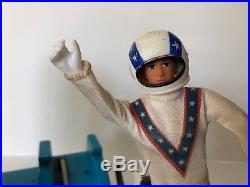 Evel Knievel Stunt Cycle Launcher Evil Action Figure 70s Toys Works