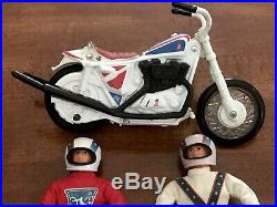 Evel Knievel Stunt Cycle Motorcycle Works- Nice & 2 Near Mint Evel Figures! VGC