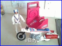 Evel Knievel Super Jet Cycle With Evel Figure And Sidewinder Good Condition