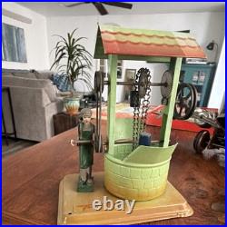 Fleischmann Vintage Tin Mechanical Well Toy with Figure for Ages 8-11 Years