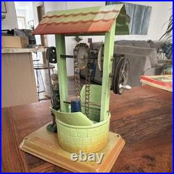 Fleischmann Vintage Tin Mechanical Well Toy with Figure for Ages 8-11 Years