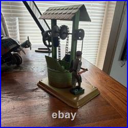 Fleischmann Vintage Tin Mechanical Well Toy with Figure for Ages 8-11 Years