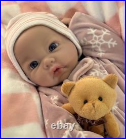 Full Silicone Reborn Baby Girl 18 Infant Doll Floppy Soft Squishy Newborn 5 Lbs