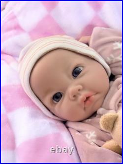 Full Silicone Reborn Baby Girl 18 Infant Doll Floppy Soft Squishy Newborn 5 Lbs