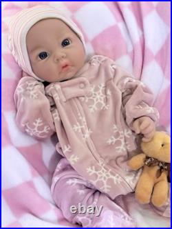 Full Silicone Reborn Baby Girl 18 Infant Doll Floppy Soft Squishy Newborn 5 Lbs