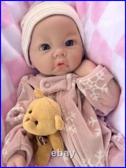 Full Silicone Reborn Baby Girl 18 Infant Doll Floppy Soft Squishy Newborn 5 Lbs