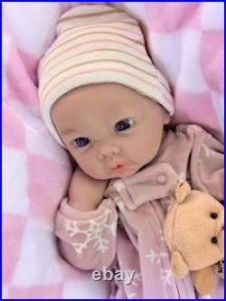 Full Silicone Reborn Baby Girl 18 Infant Doll Floppy Soft Squishy Newborn 5 Lbs