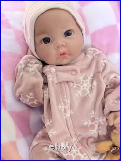 Full Silicone Reborn Baby Girl 18 Infant Doll Floppy Soft Squishy Newborn 5 Lbs