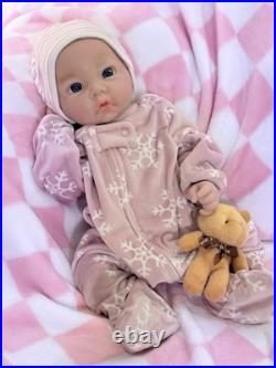 Full Silicone Reborn Baby Girl 18 Infant Doll Floppy Soft Squishy Newborn 5 Lbs