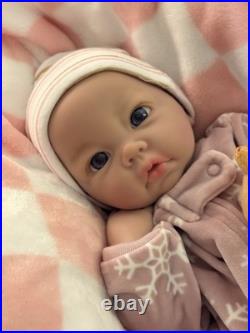 Full Silicone Reborn Baby Girl 18 Infant Doll Floppy Soft Squishy Newborn 5 Lbs