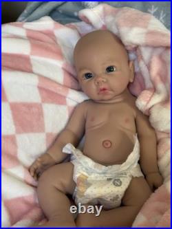 Full Silicone Reborn Baby Girl 18 Infant Doll Floppy Soft Squishy Newborn 5 Lbs