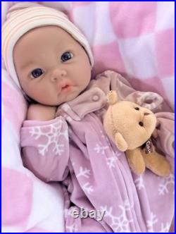 Full Silicone Reborn Baby Girl 18 Infant Doll Floppy Soft Squishy Newborn 5 Lbs