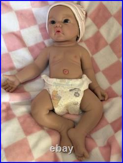 Full Silicone Reborn Baby Girl 18 Infant Doll Floppy Soft Squishy Newborn 5 Lbs