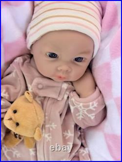 Full Silicone Reborn Baby Girl 18 Infant Doll Floppy Soft Squishy Newborn 5 Lbs