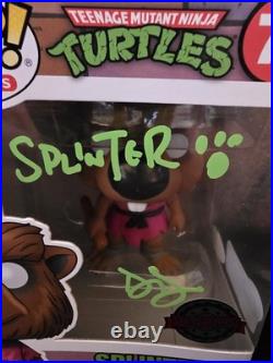 Funko POP! TMNT SPLINTER #73 Signed Darren Dunstan JSA COA RARE 7BAP Protector
