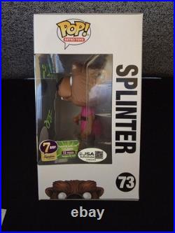 Funko POP! TMNT SPLINTER #73 Signed Darren Dunstan JSA COA RARE 7BAP Protector