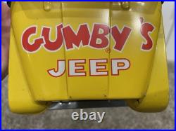 GUMBY and POKEY Vintage Jeep by Lakeside Toys 1966, pressed metal, with figures
