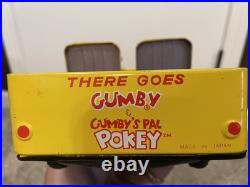 GUMBY and POKEY Vintage Jeep by Lakeside Toys 1966, pressed metal, with figures