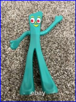 GUMBY and POKEY Vintage Jeep by Lakeside Toys 1966, pressed metal, with figures
