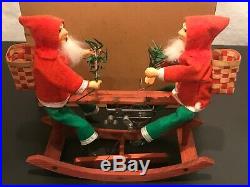 Germany Double Santa Claus Clockwork Windup See Saw Rocking Toy in Original Box