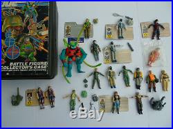Gi Joe Arah Vintage Toy Figure Lot With Weapons And Cards And Case