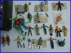 Gi Joe Arah Vintage Toy Figure Lot With Weapons And Cards And Case