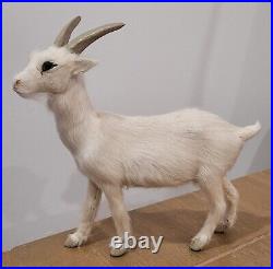 Goat White Toy Real Fur Figure Vintage