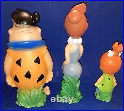 # HB Flintstones Fred & Wilma & Pebbles RARE Figure Hard Vinyl Rubber Foriegn AV