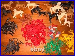 HUGE LOT 300+ 1960s Timpo Toys England Cowboys Indians Horses Tim Mee Mixed VTG