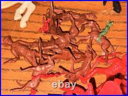 HUGE LOT 300+ 1960s Timpo Toys England Cowboys Indians Horses Tim Mee Mixed VTG