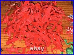 HUGE LOT 300+ 1960s Timpo Toys England Cowboys Indians Horses Tim Mee Mixed VTG