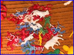 HUGE LOT 300+ 1960s Timpo Toys England Cowboys Indians Horses Tim Mee Mixed VTG