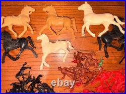 HUGE LOT 300+ 1960s Timpo Toys England Cowboys Indians Horses Tim Mee Mixed VTG