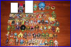 HUGE LOT 58 VINTAGE 90s NINJA TURTLES ACTION FIGURES TOY VEHICLES PLAYMATES TOYS