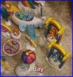 HUGE LOT Vintage Care Bears Care A Lot Castle Figures &Accessories Toy Playset