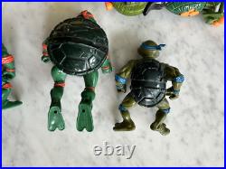 HUGE LOT Vintage TMNT Teenage Mutant Ninja Turtles Action Figures Toy Boat 1990s