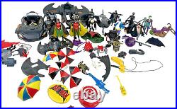 HUGE Vintage Batman The Animated Series & Movie Toy Lot Figures, Bat Mobile, Etc