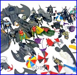 HUGE Vintage Batman The Animated Series & Movie Toy Lot Figures, Bat Mobile, Etc