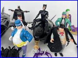 HUGE Vintage Batman The Animated Series & Movie Toy Lot Figures, Bat Mobile, Etc