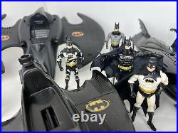 HUGE Vintage Batman The Animated Series & Movie Toy Lot Figures, Bat Mobile, Etc