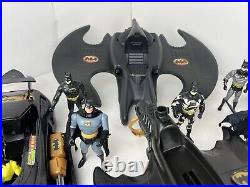 HUGE Vintage Batman The Animated Series & Movie Toy Lot Figures, Bat Mobile, Etc