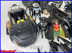 HUGE Vintage Batman The Animated Series & Movie Toy Lot Figures, Bat Mobile, Etc