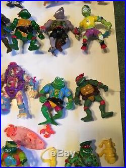 HUGE Vintage Teenage Mutant Ninja Turtles Action Figure Toy Lot TMNT Accessories