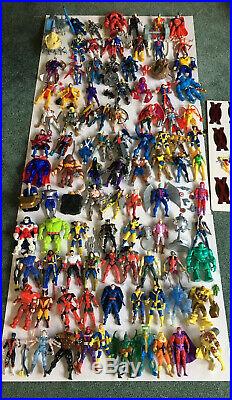 HUGE Vintage X-Men Toy Lot 96 ACTION FIGURES + MANY Accessories Deadpool