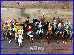 Hartland 1950s Plastic Horses, Cowboys, Indians 15 figures and 15 horse R Rogers