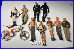 Hasbro 9 GI Joe 12 Inch Military Action Figure Lot with Bike Collector Vintage