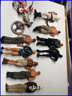 Hasbro 9 GI Joe 12 Inch Military Action Figure Lot with Bike Collector Vintage