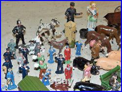 Huge Lot Lead Toy Figures Barclay Manoil Britains Passenger Animal Train Scenery