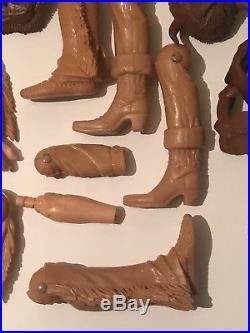 Huge Lot Of Johnny West Marx Figures And Accessories Including QuickDraw JW